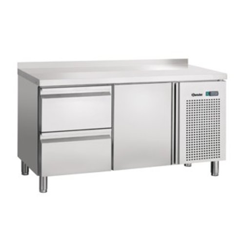  Bartscher Refrigerated workbench stainless steel with splash edge | 134x70x85cm 
