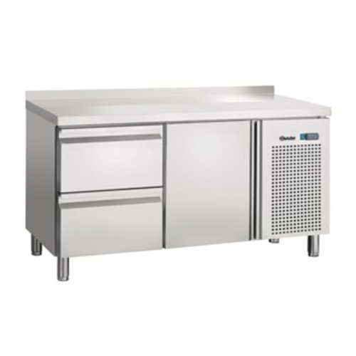  Bartscher Refrigerated workbench stainless steel with splashback | 134 x 70 x 85 cm 