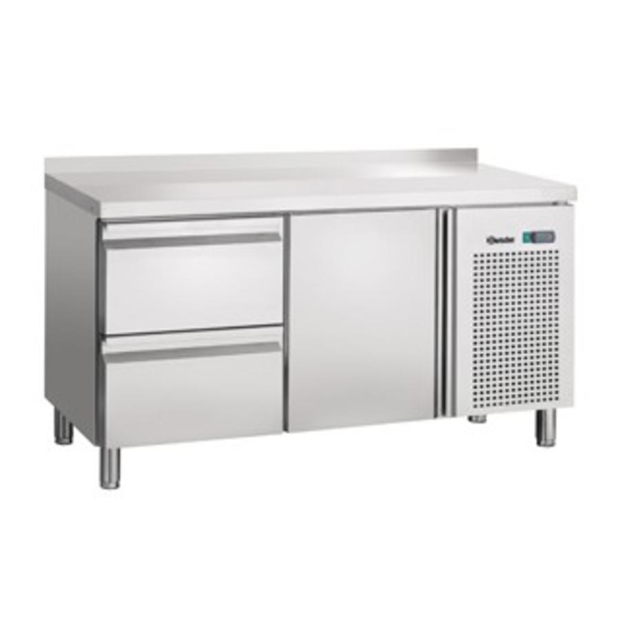 Refrigerated workbench stainless steel with splash edge | 134x70x85cm