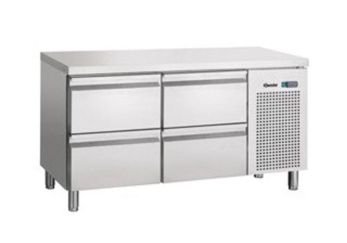  Bartscher Établi réfrigéré en acier inoxydable 4 tiroirs | 134 x 70 x 85 cm 