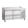Etabli réfrigéré en acier inoxydable 4 tiroirs avec barrière d'eau | 134 x 70 x 85 cm
