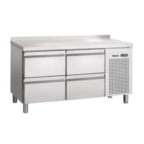  Bartscher Refrigerated workbench stainless steel 4 drawers with water barrier | 134x70x85cm 