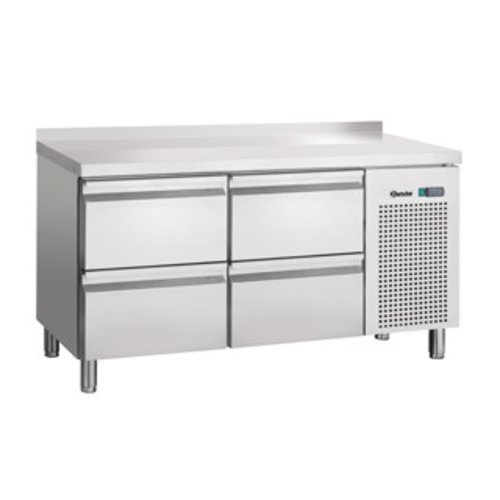  Bartscher Refrigerated workbench stainless steel 4 drawers with water barrier | 134 x 70 x 85 cm 