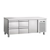 Bartscher Établi de refroidissement en acier inoxydable | 1 porte 4 tiroirs