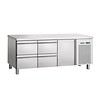 Bartscher Refrigerated workbench Stainless steel | 1 Door 4 Drawer