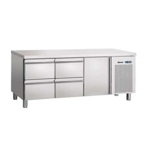  Bartscher Refrigerated workbench Stainless steel | 1 Door 4 drawers | 179x70x85cm 