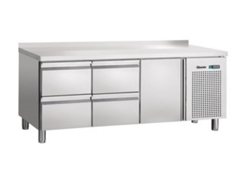  Bartscher Établi de refroidissement en acier inoxydable | Crédence 1 porte 4 tiroirs | 179 x 70 x 85 cm 