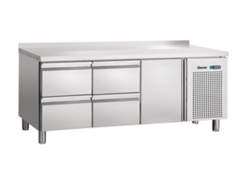  Bartscher Refrigerated workbench stainless steel | 1 door 4 drawers splashback | 179x70x85cm 