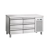 Bartscher Etabli réfrigéré en acier inoxydable 6 tiroirs | 134 x 70 x 85 cm