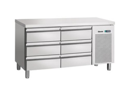  Bartscher Refrigerated workbench stainless steel 6 drawers | 134x70x85cm 