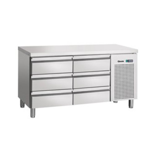  Bartscher Refrigerated workbench stainless steel 6 drawers | 134x70x85cm 