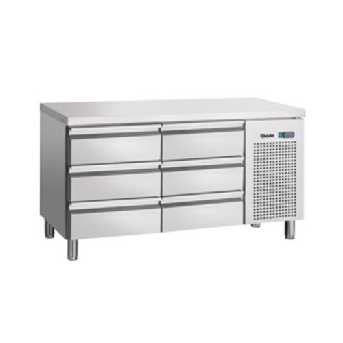  Bartscher Refrigerated workbench stainless steel 6 drawers | 134 x 70 x 85 cm 