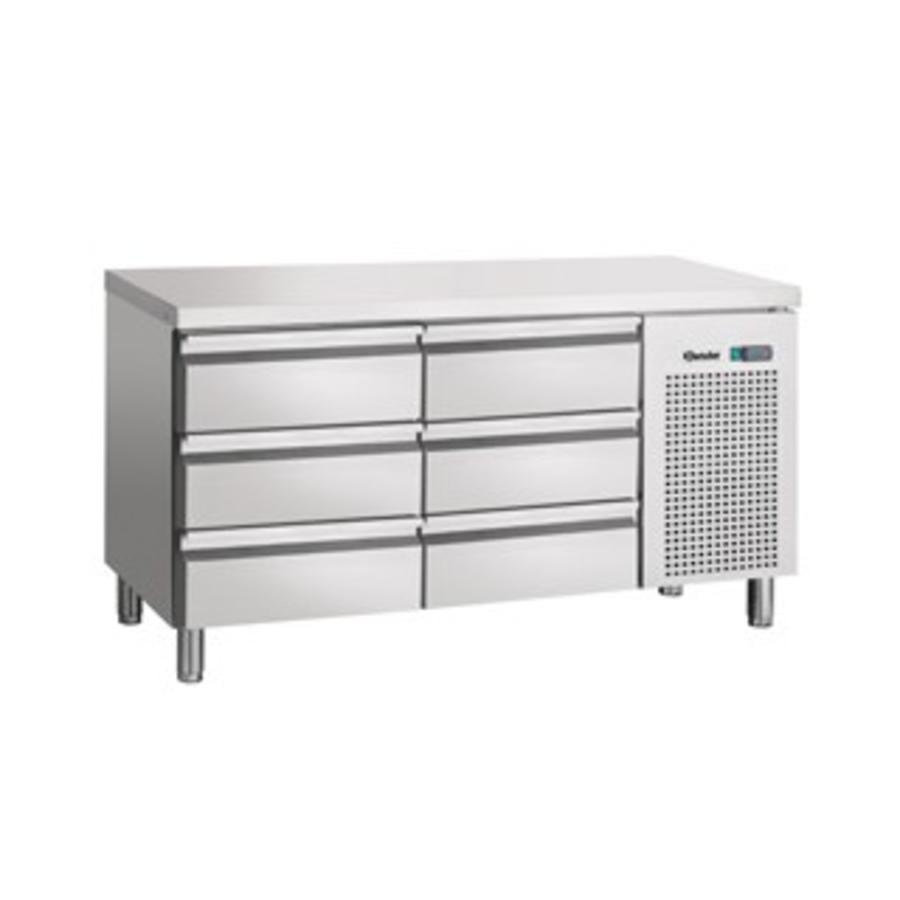 Refrigerated workbench stainless steel 6 drawers | 134x70x85cm
