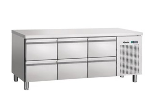  Bartscher Établi réfrigéré en acier inoxydable 6 tiroirs | 179 x 70 x 85 cm 