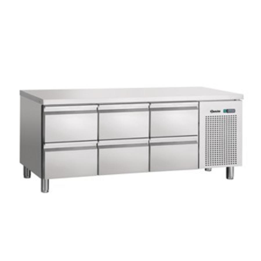 Refrigerated workbench Stainless steel 6 drawers | 179x70x85cm