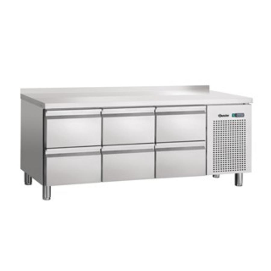 Edelstahl-Kühlwerkbank | 6 Schiebeschubladen | 179 x 70 x 85 cm