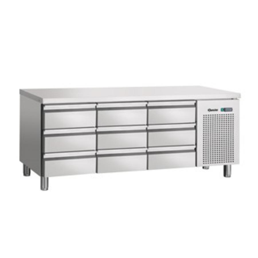 Refrigerated workbench Stainless steel | 9 drawers | 179 x 70 85 cm