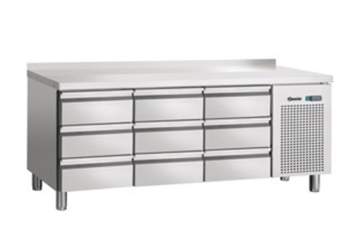  Bartscher Etabli réfrigéré en acier inoxydable 9 tiroirs avec barrière d'eau | 180 x 70 x 85 cm 