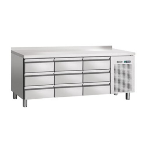  Bartscher Refrigerated workbench stainless steel 9 drawers with water barrier | 180x70x85cm 