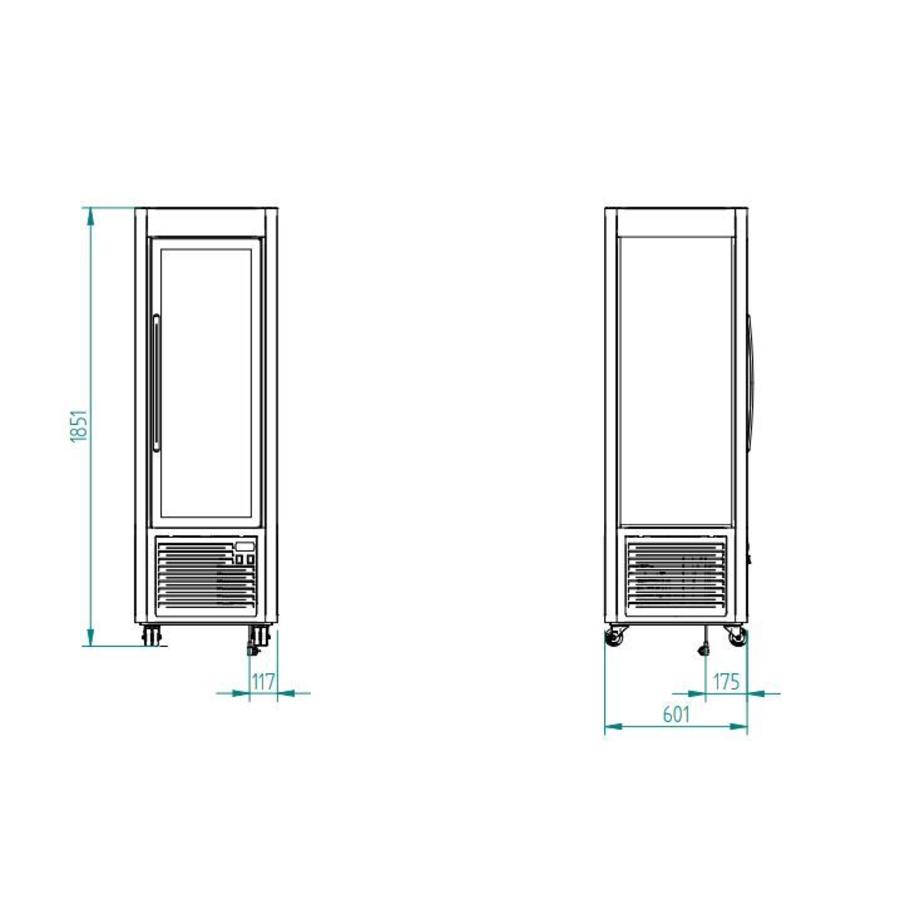 RVS Gebakvitrine | Zwart | 5 draaiende plateaus | 360 liter