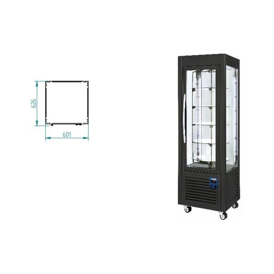 Vitrine à pâtisserie en acier inoxydable | Noir | 5 plateformes rotatives | 360 litres