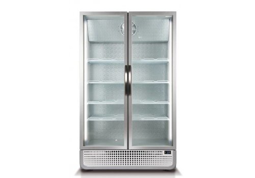  Husky Kühlschrank mit Glastüren | No-Frost | 4 Ablagen | 885 Liter | 720 x 1200 x 1990 mm 