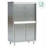 HorecaTraders Armoires de rangement en acier inoxydable avec portes coulissantes | 60 cm de profondeur