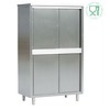 Stainless steel storage cabinets with sliding doors | 60 cm deep