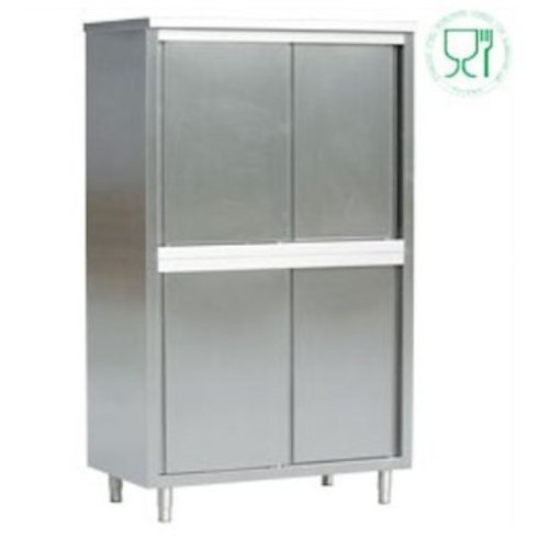  HorecaTraders Stainless steel storage cabinets with sliding doors | 60 cm deep 