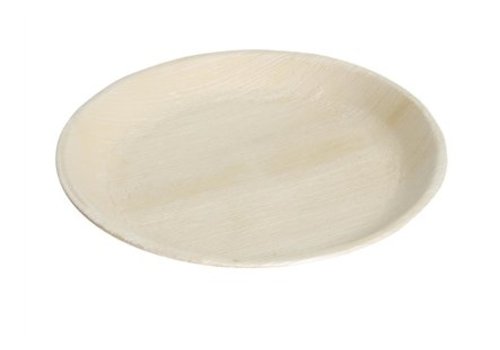  HorecaTraders Round Disposable Palm Leaf Plates | 25cm | Per 100 pieces 