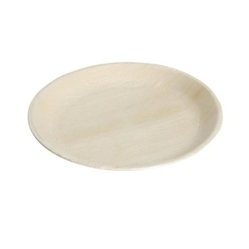  HorecaTraders Round Disposable Palm Leaf Plates | 25cm | Per 100 pieces 