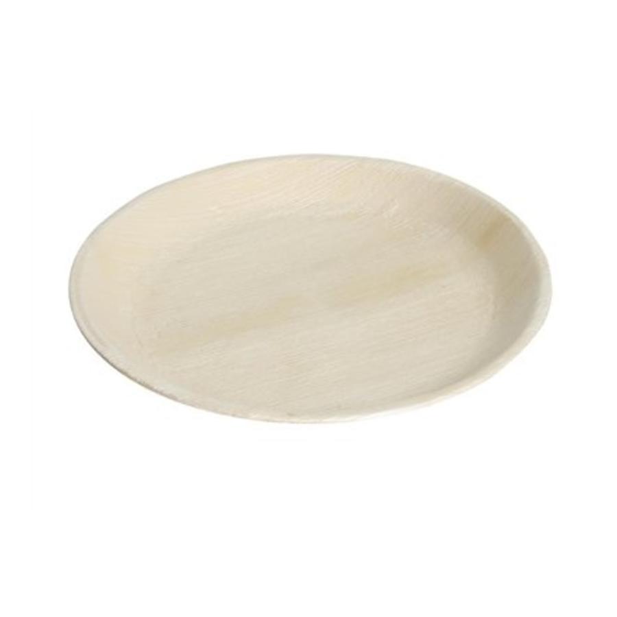 Assiettes rondes jetables en feuilles de palmier | 25 cm | Pour 100 pièces
