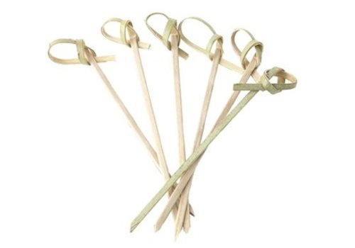  HorecaTraders Disposable Bamboo Skewers with Curl (100 pieces) 