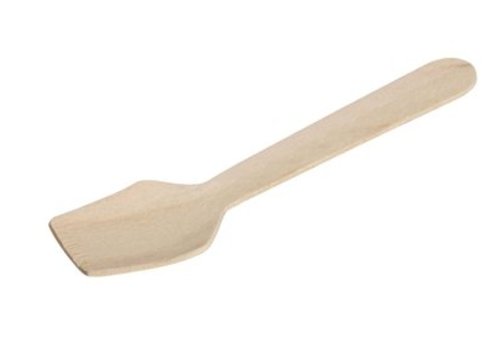  HorecaTraders Cuillères en bois jetables carrées | 9,6 cm 