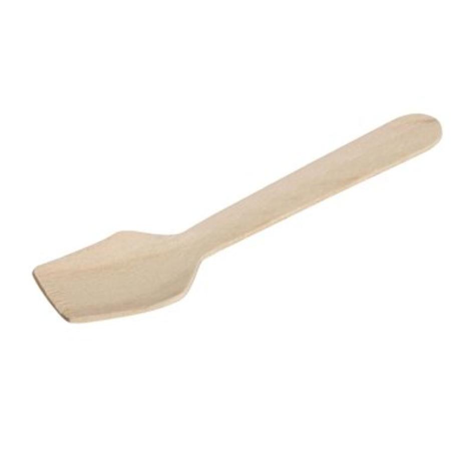 Cuillères en bois jetables carrées | 9,6 cm