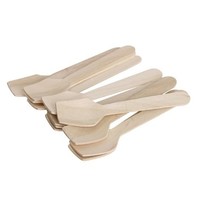 Wegwerp Houten Lepels vierkant | 9,6 cm