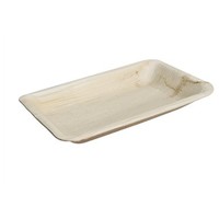 Rechteckige Einwegteller aus Palmblatt | Holz | 26 (L) x 16 (B) cm