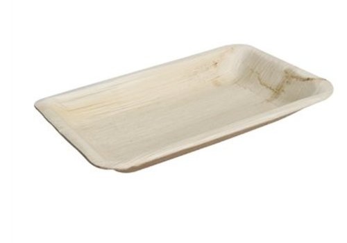  HorecaTraders Rechteckige Einwegteller aus Palmblatt | Holz | 26 (L) x 16 (B) cm 