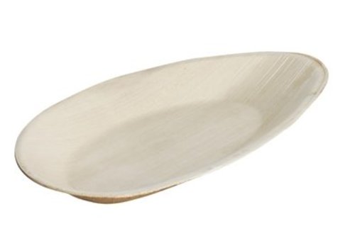  HorecaTraders Oval Disposable Palm Leaf Plates | 32x18cm | Per 100 pieces 