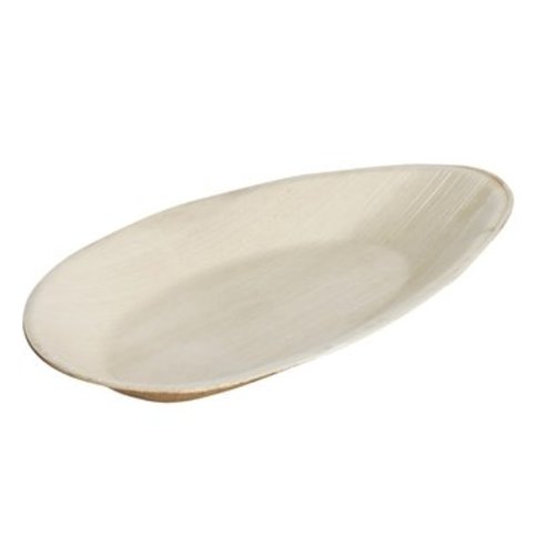  HorecaTraders Oval Disposable Palm Leaf Plates | 32x18cm | Per 100 pieces 