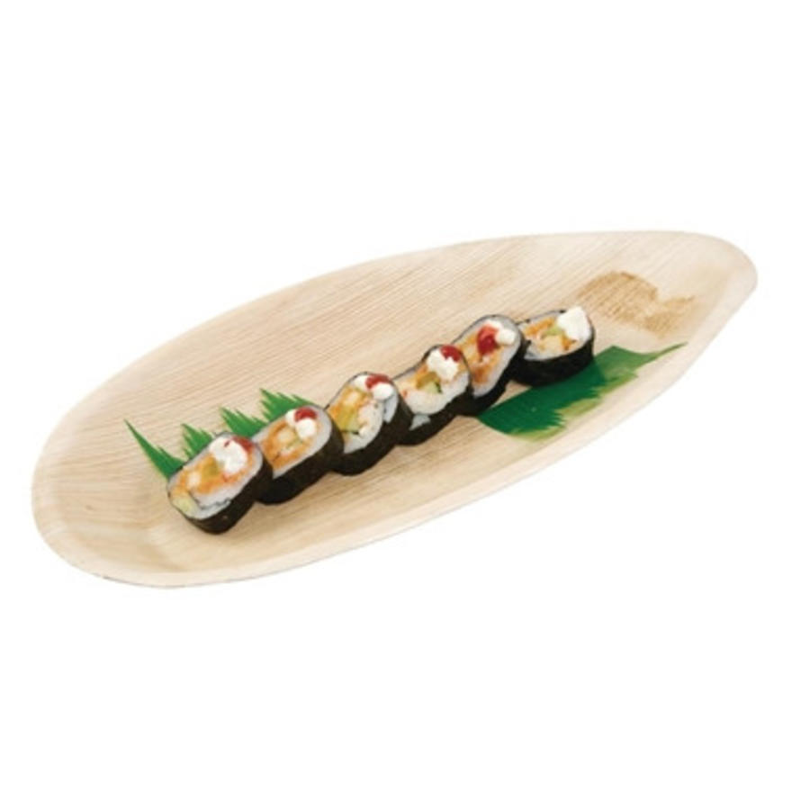 Assiettes jetables ovales en feuilles de palmier | 32 x 18 cm | Pour 100 pièces