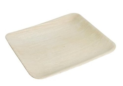  HorecaTraders Assiettes carrées jetables en feuilles de palmier | 20 cm | Pour 100 pièces 