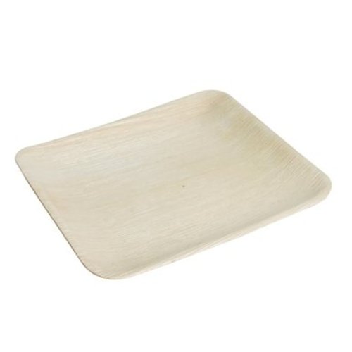  HorecaTraders Assiettes carrées jetables en feuilles de palmier | 20 cm | Pour 100 pièces 