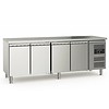 Ecofrost Refrigerated workbench | stainless steel | 553L| 4 doors