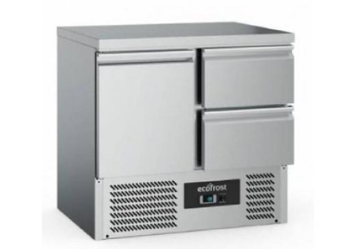  Ecofrost Refrigerated workbench | stainless steel | 230L | 1 door + 2 drawers 