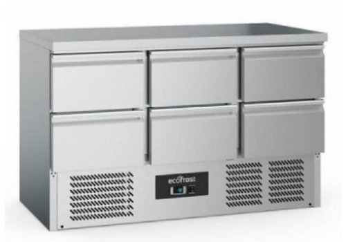  Ecofrost Établi de refroidissement | acier inoxydable | 368L | 6 portes 