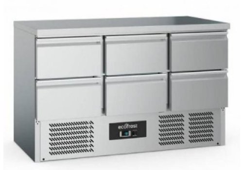  Ecofrost Refrigerated workbench | stainless steel | 368L| 6 doors 