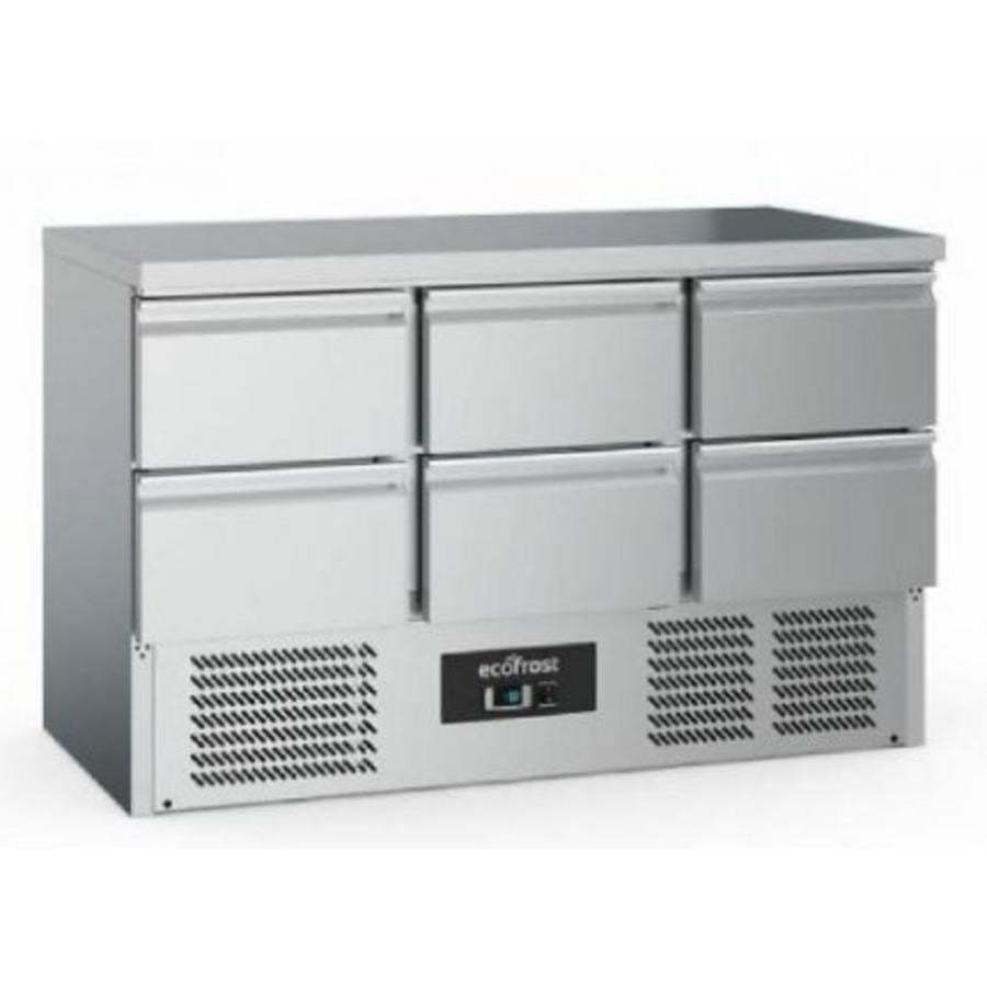 Refrigerated workbench | stainless steel | 368L| 6 doors