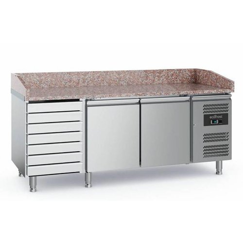  Ecofrost Pizza workbench | stainless steel | 2 doors and 7 drawers 