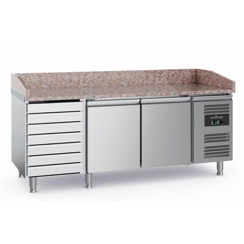  Ecofrost Pizza workbench | Stainless steel | 2 doors and 7 drawers 